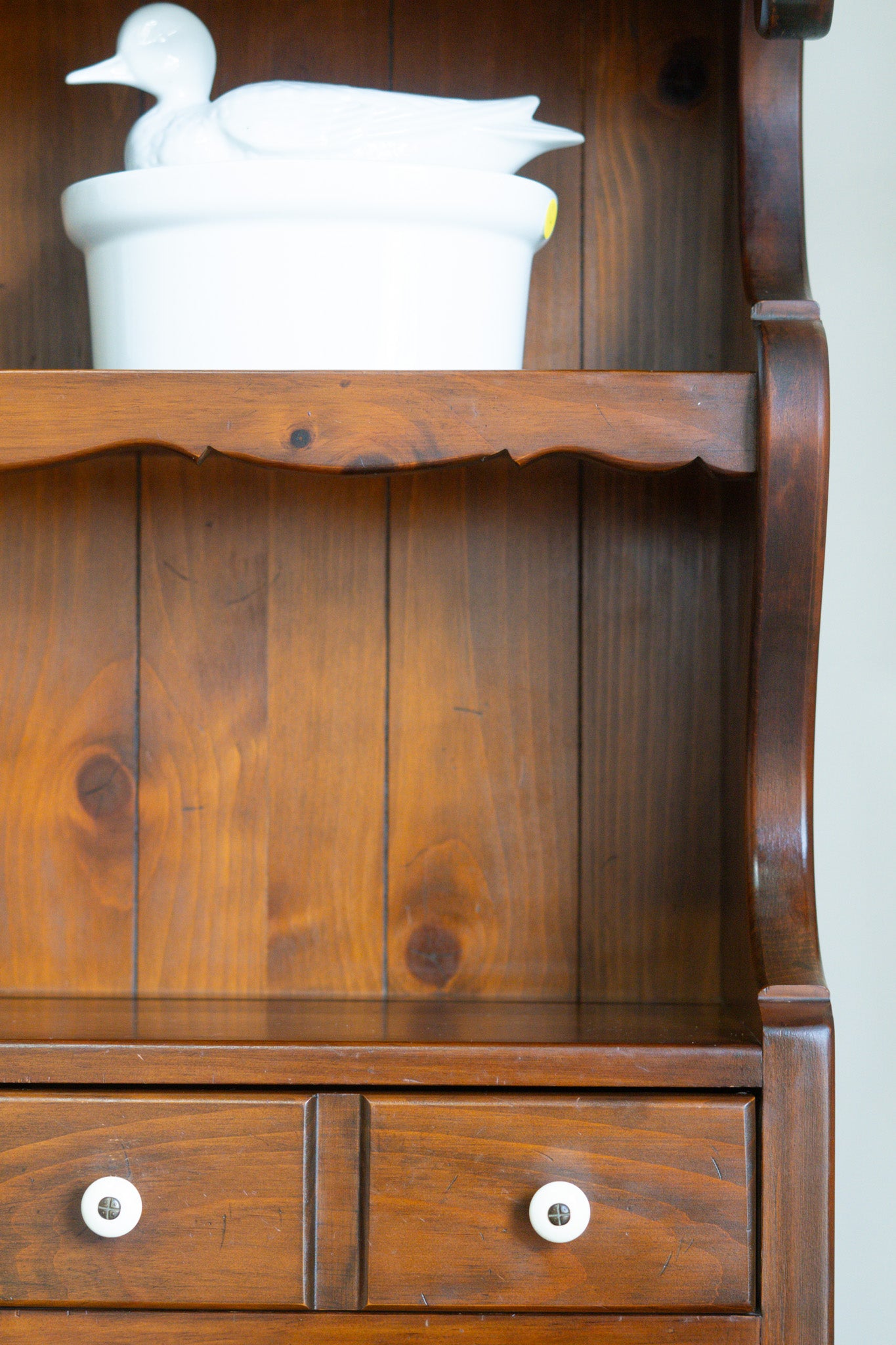 STUNNING Vintage Ethan Allen hutch built with antique pine wood