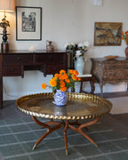 Vintage MCM Moroccan-Style Brass Coffee Table