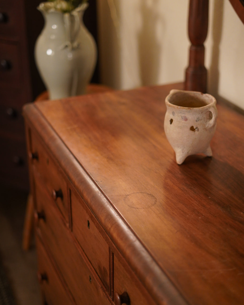 Vintage Light Wood Dresser with Mirror
