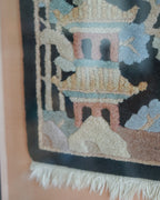 Pagoda Hooked Textile Art Panel — Lot 16