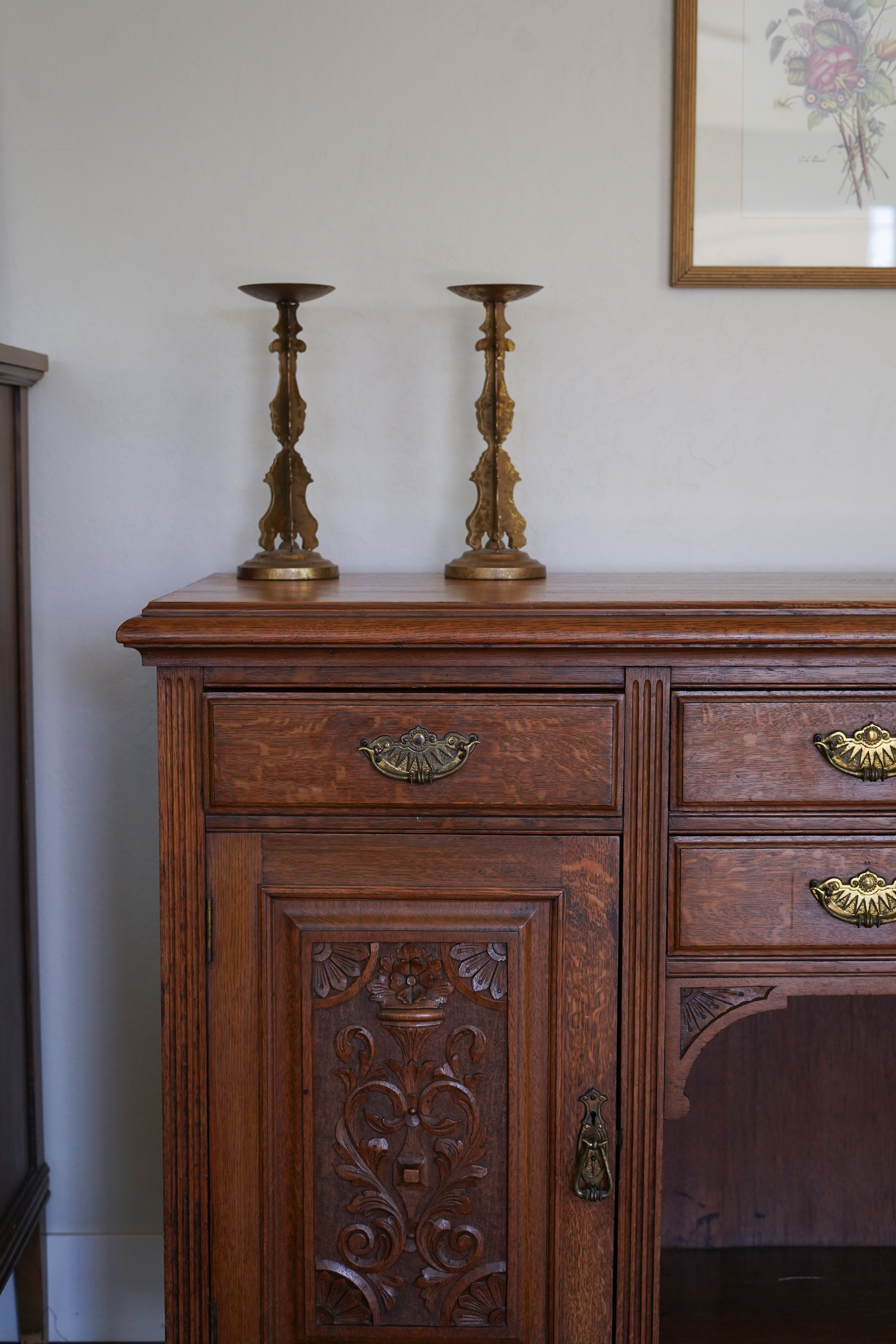 Antique Quarter Sawn Oak Buffet Sideboard