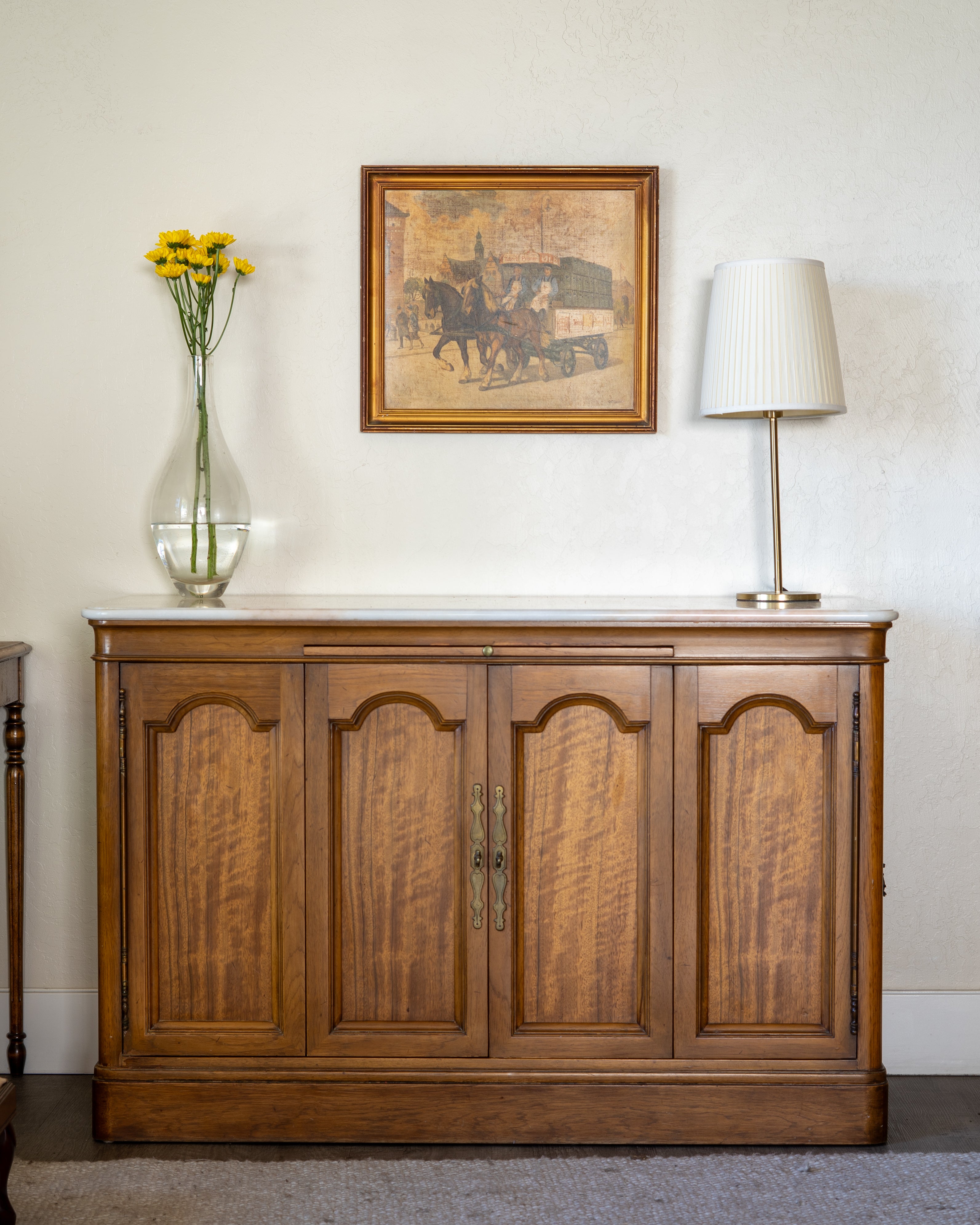 Vintage Marble Top Buffet Sideboard – Pavane by Tomlinson 1950s