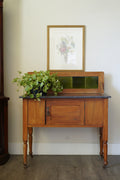 Antique Washstand Marble Top Green Tile Backsplash Castors