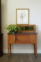 Antique Washstand Marble Top Green Tile Backsplash Castors