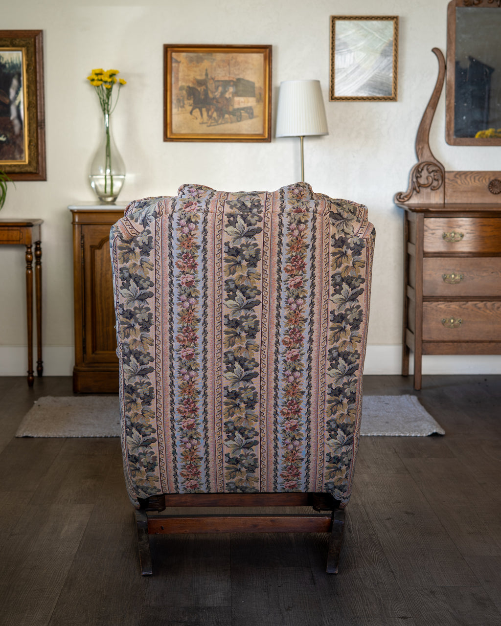 Vintage Wildflower Fabric Rocking Chair – Coil Springs