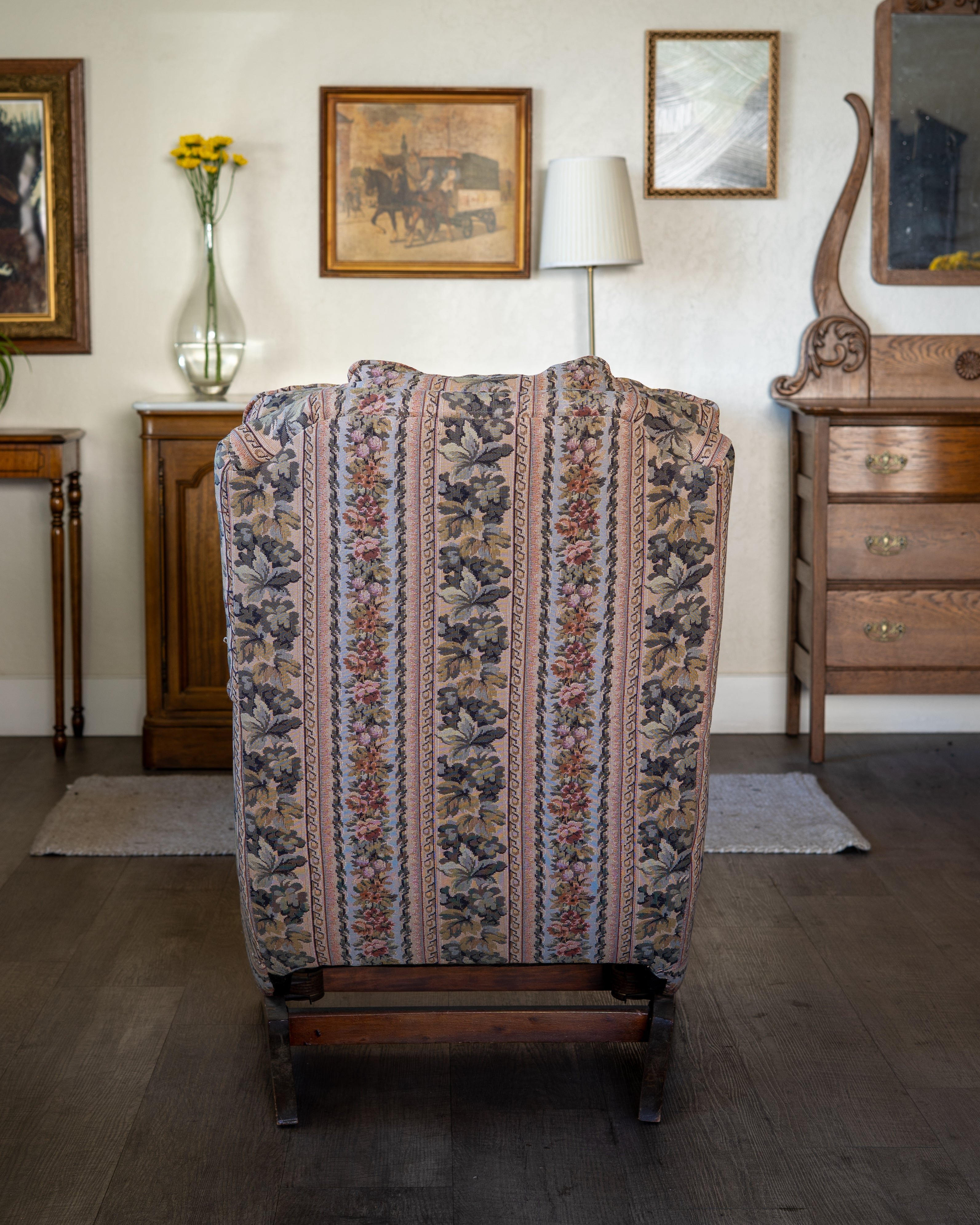 Vintage Wildflower Fabric Rocking Chair – Coil Springs
