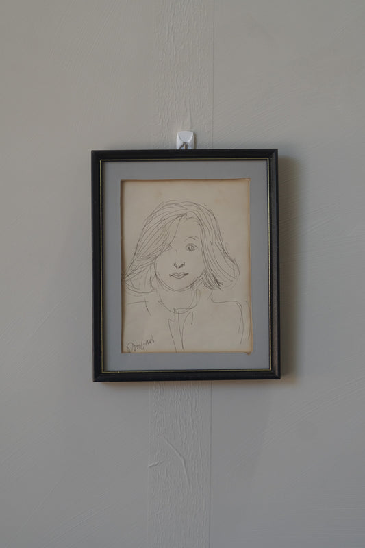 STUNNING Framed Sketch of a Young Girl