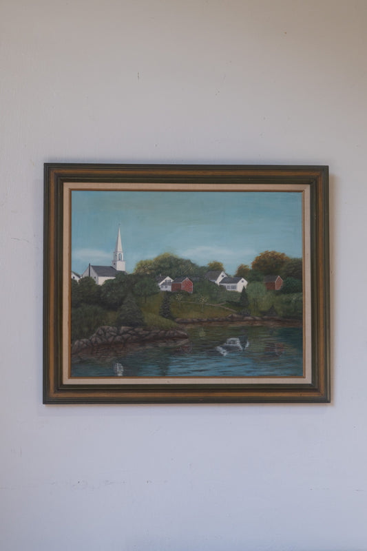 BEAUTIFUL Lake & Chapel Framed Painting