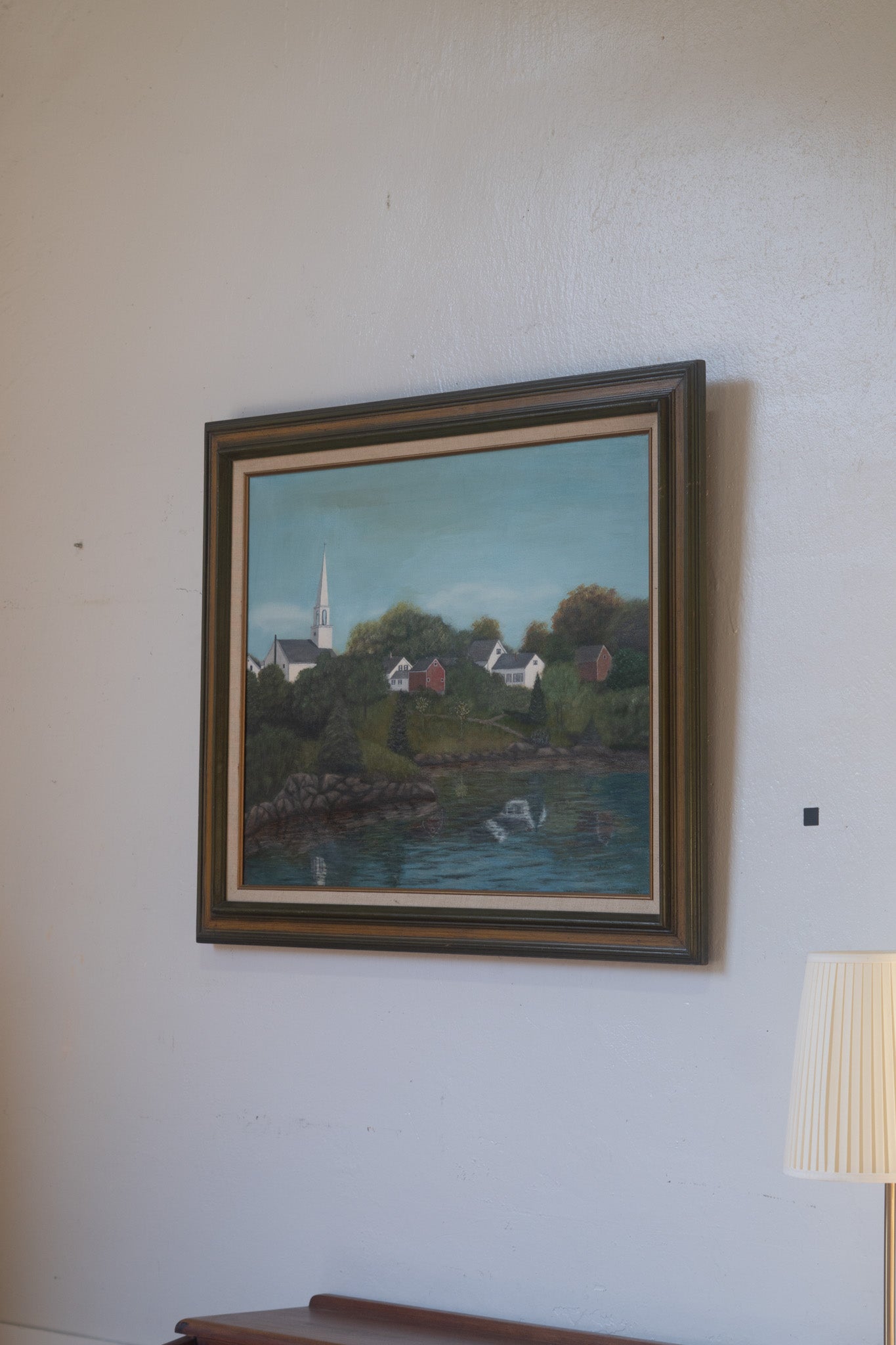 BEAUTIFUL Lake & Chapel Framed Painting
