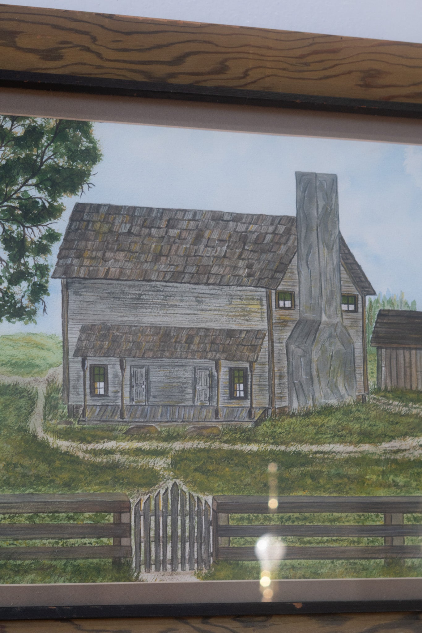 BEAUTIFUL Gray Barn Painting in Frame