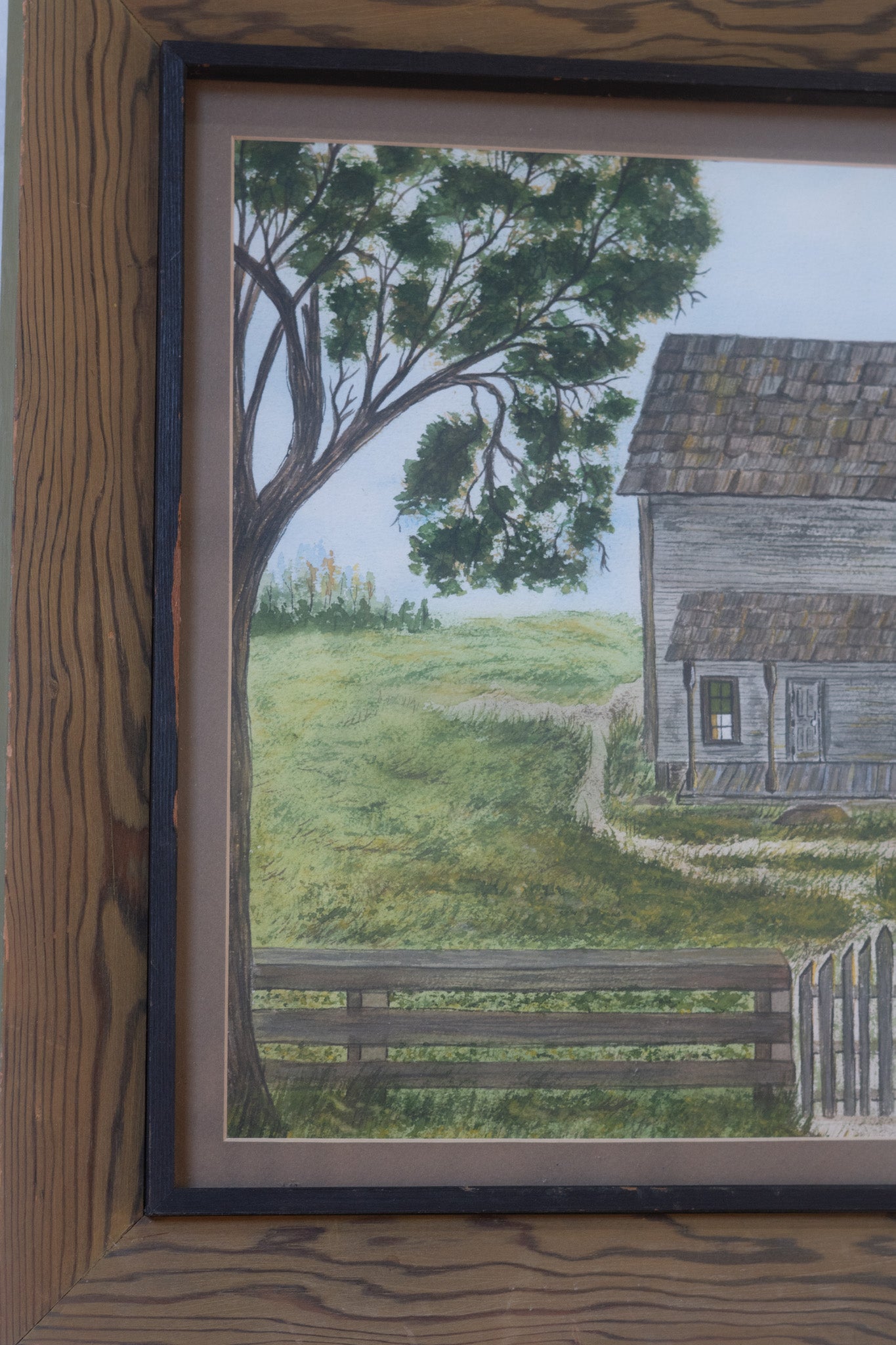 BEAUTIFUL Gray Barn Painting in Frame