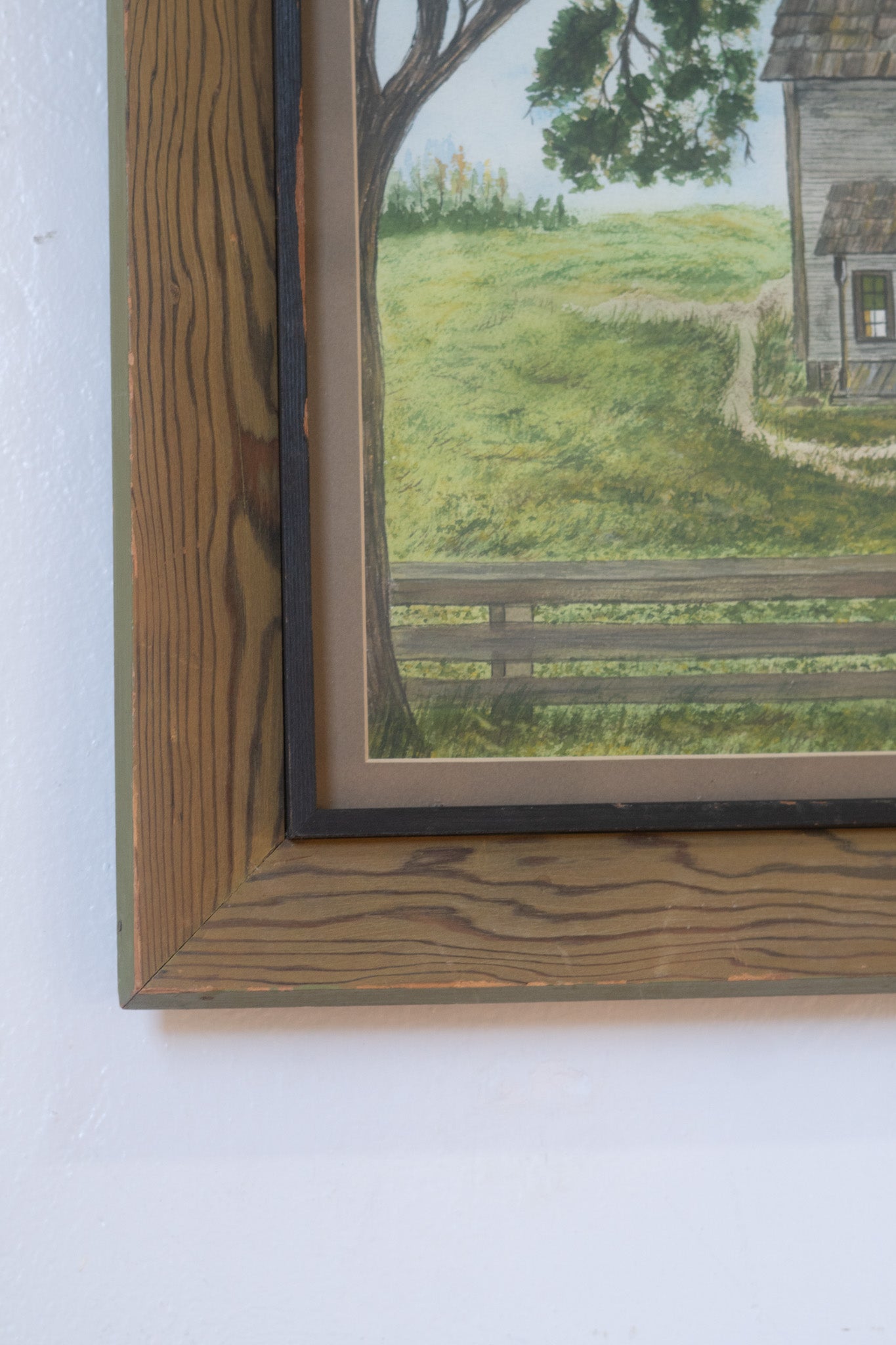 BEAUTIFUL Gray Barn Painting in Frame