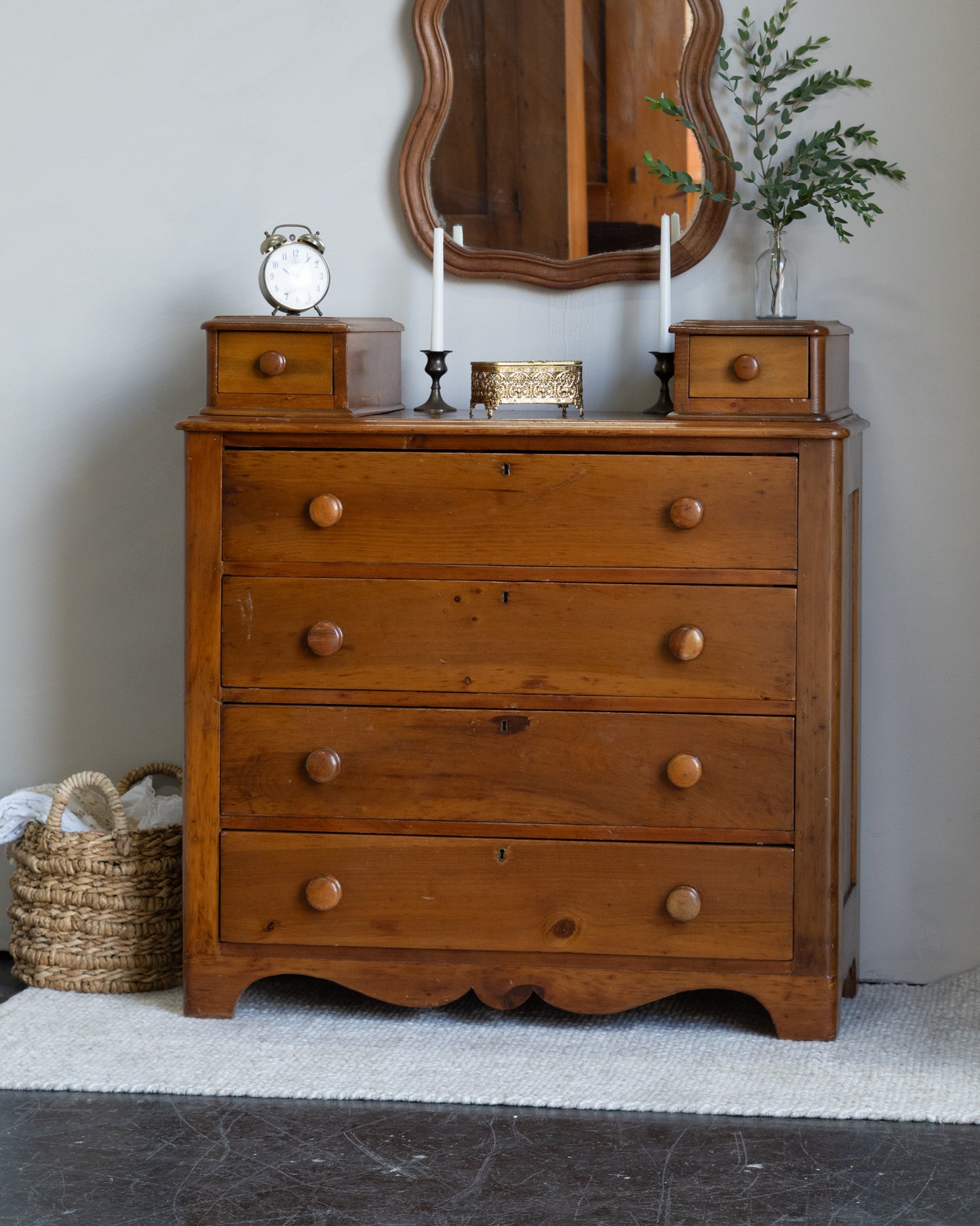 Antique Pine Dresser with two top drawers