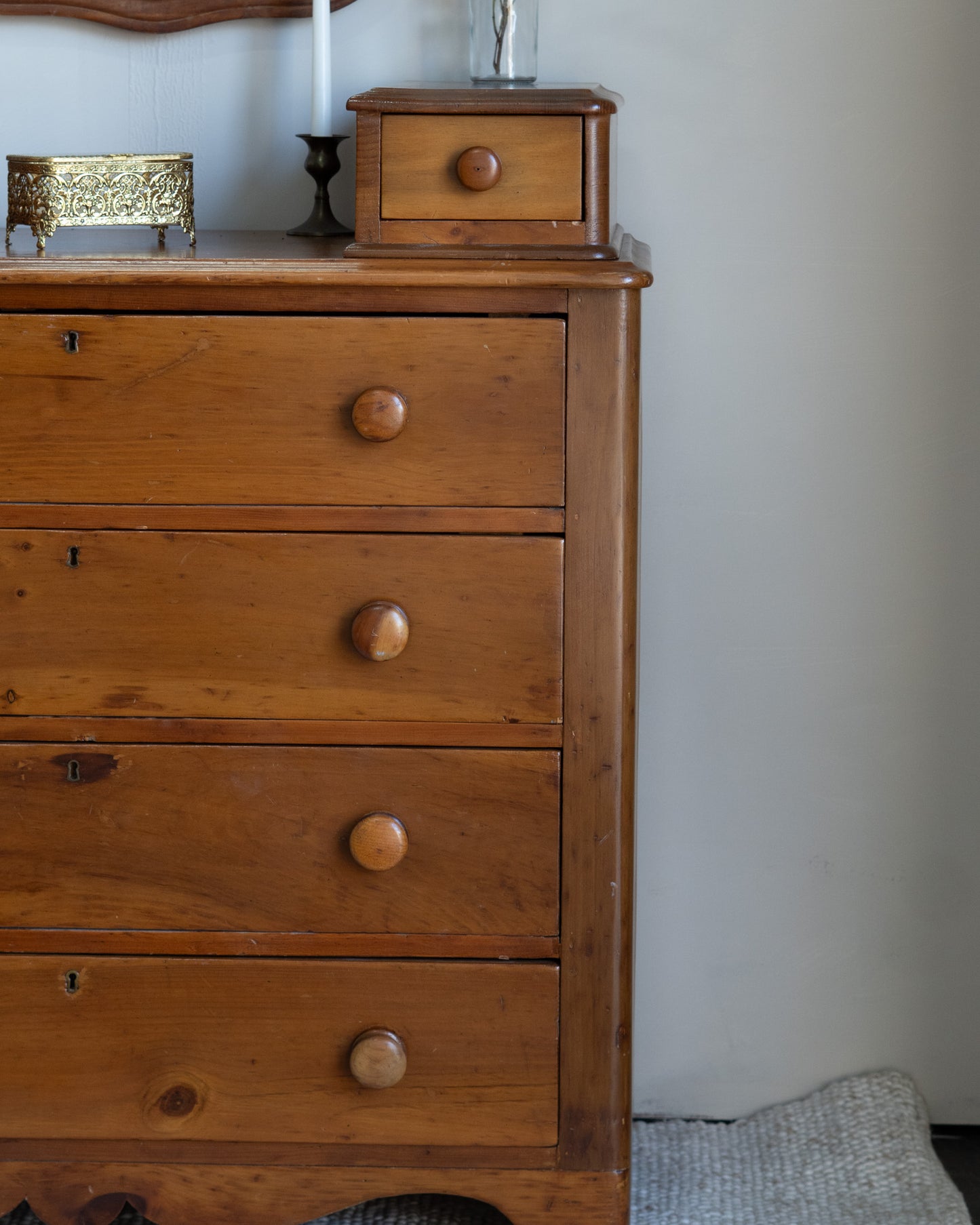 Antique Pine Dresser with two top drawers