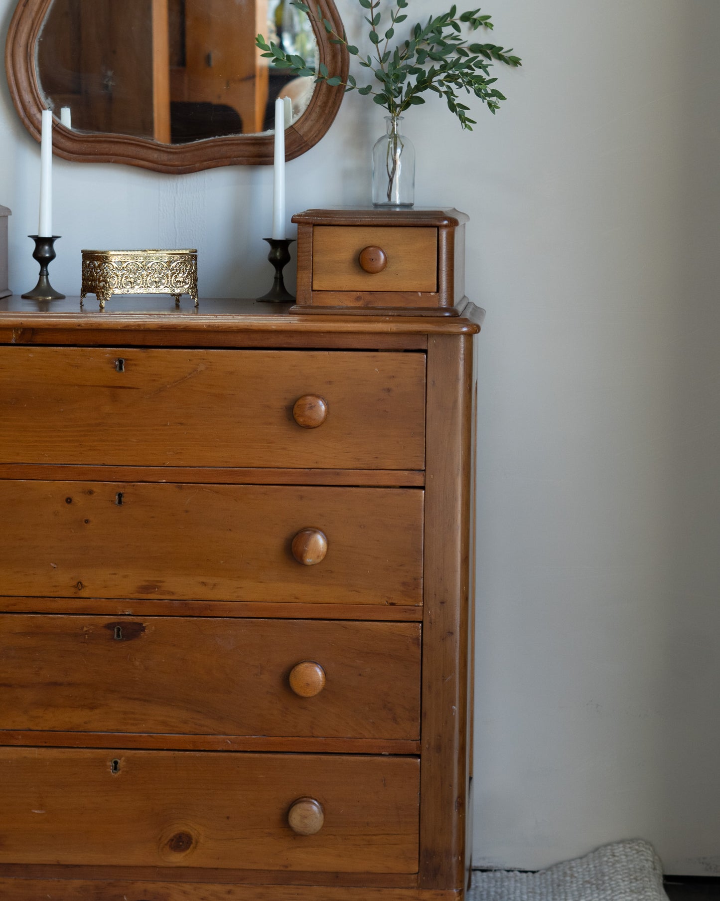 Antique Pine Dresser with two top drawers