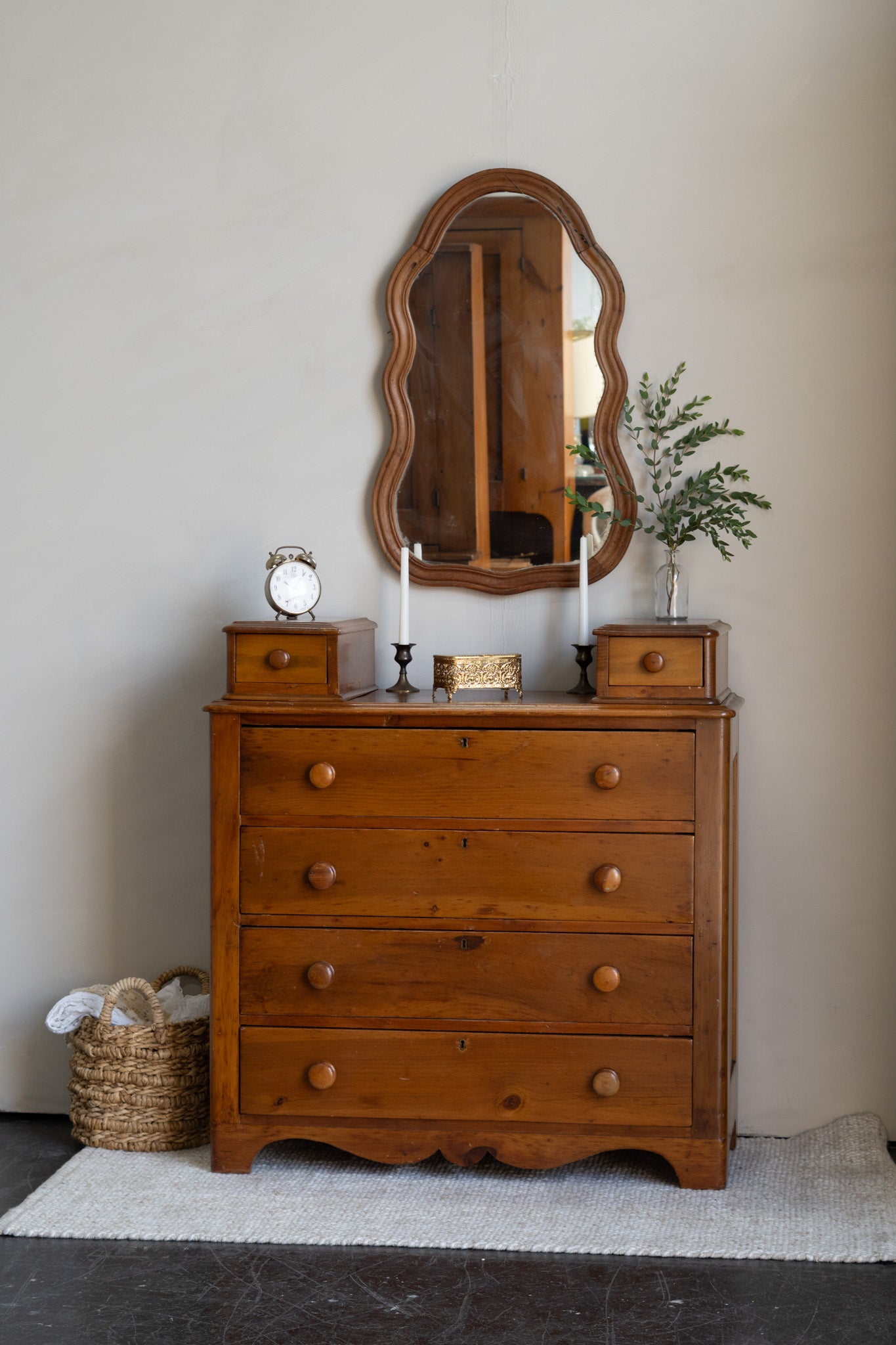 Antique Pine Dresser with two top drawers