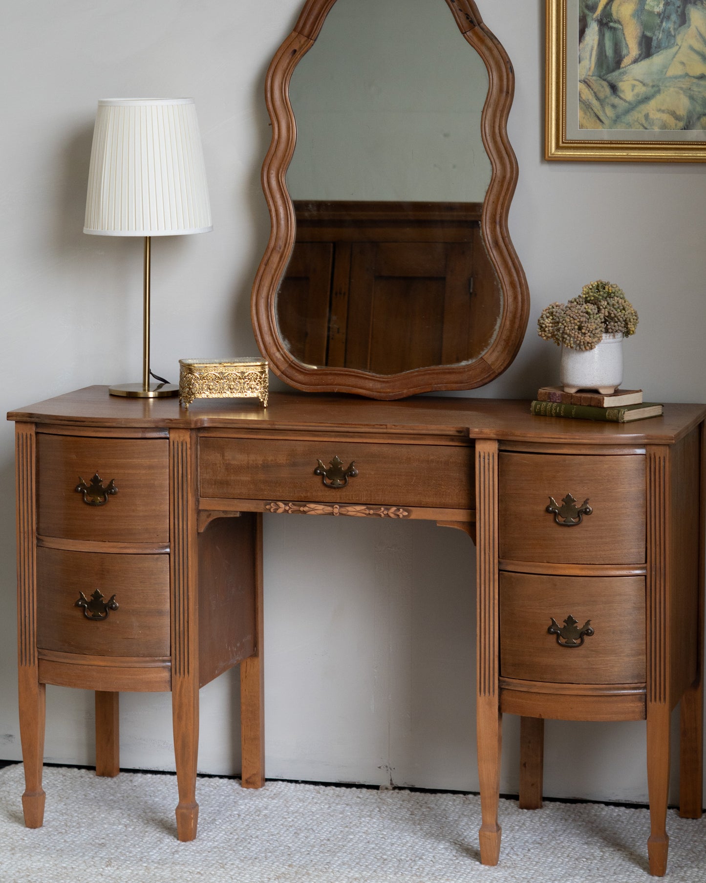 Vintage Light Wood Desk/Vanity