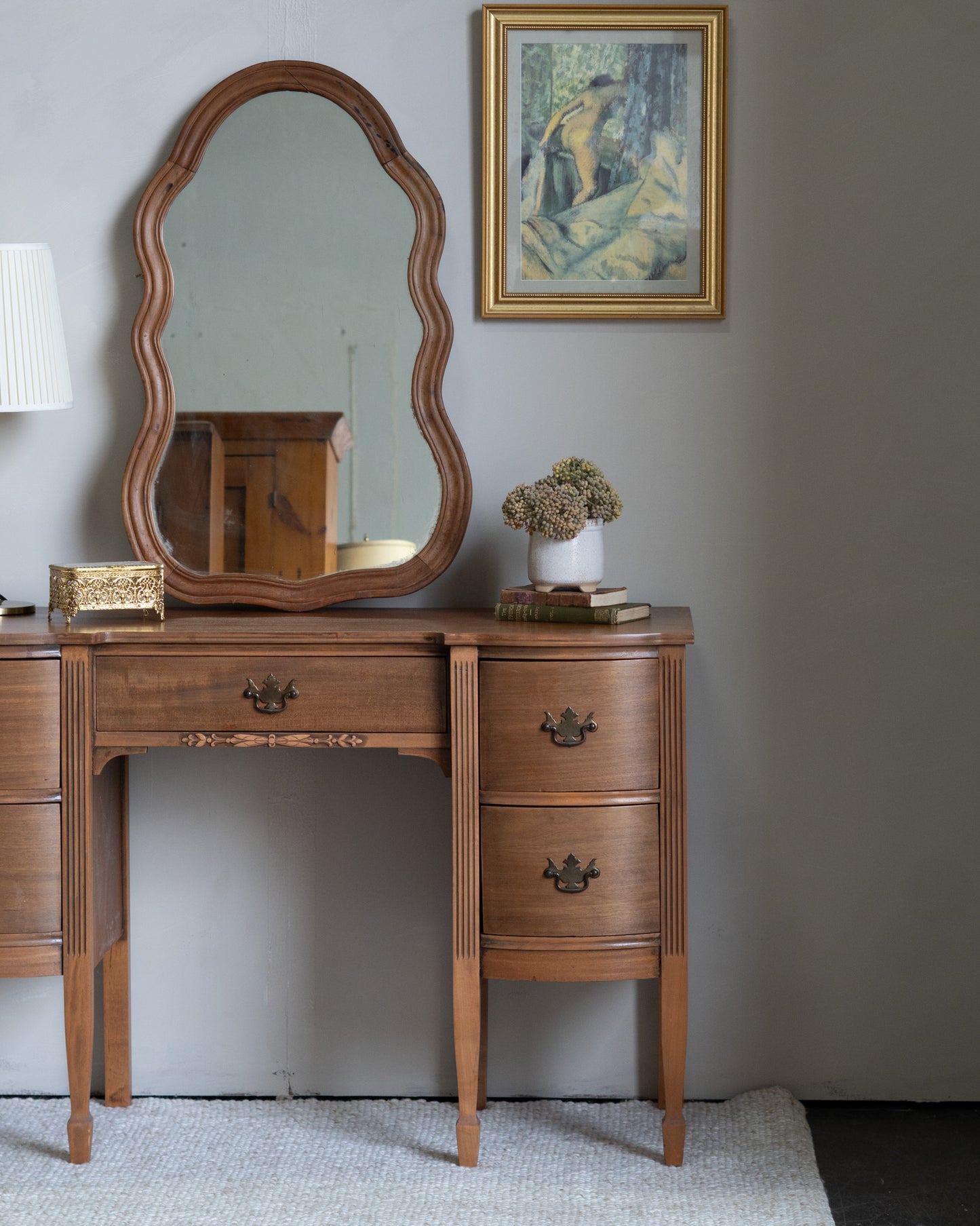 Vintage Light Wood Desk/Vanity