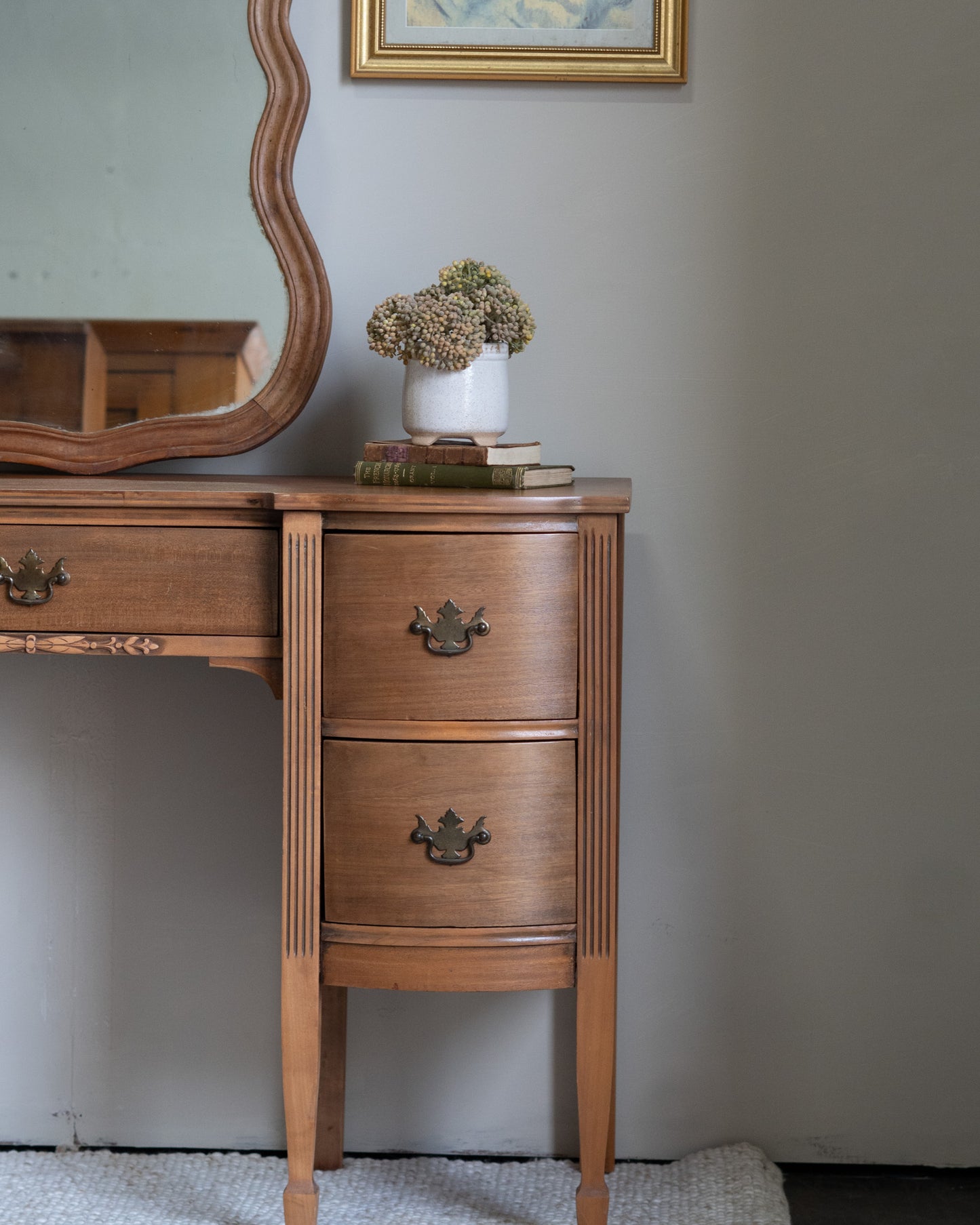 Vintage Light Wood Desk/Vanity