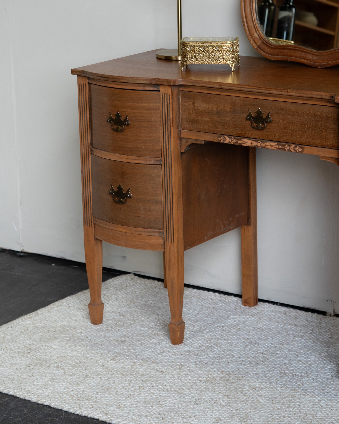 Vintage Light Wood Desk/Vanity