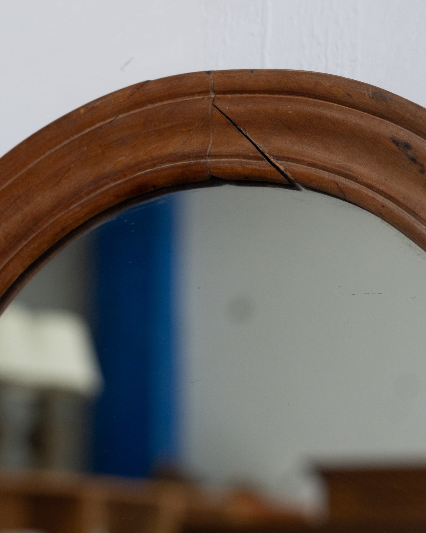 Antique Curvy/Wavy Mirror- Minor wood split