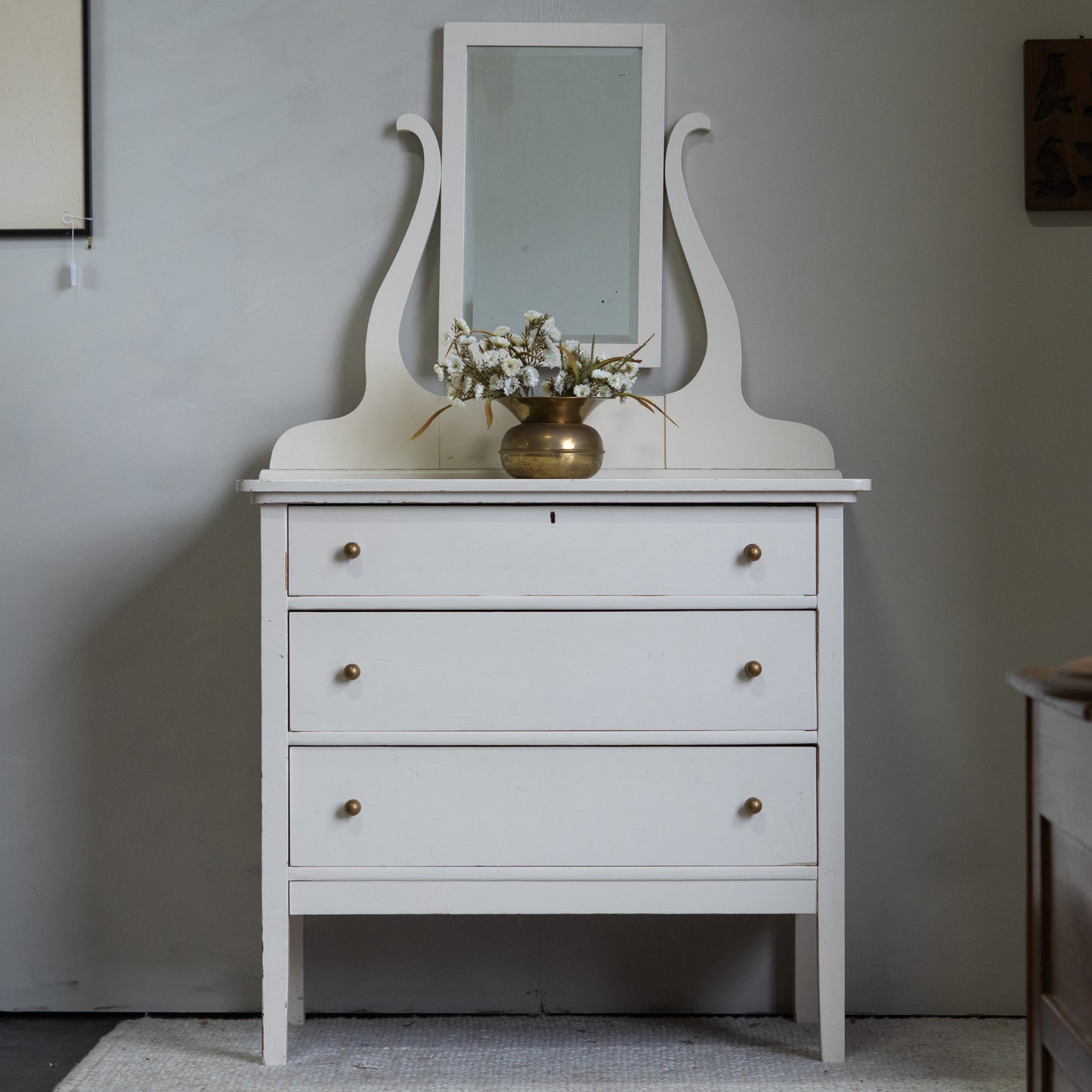 Antique Dresser with Mirror – Rustic Cottagecore