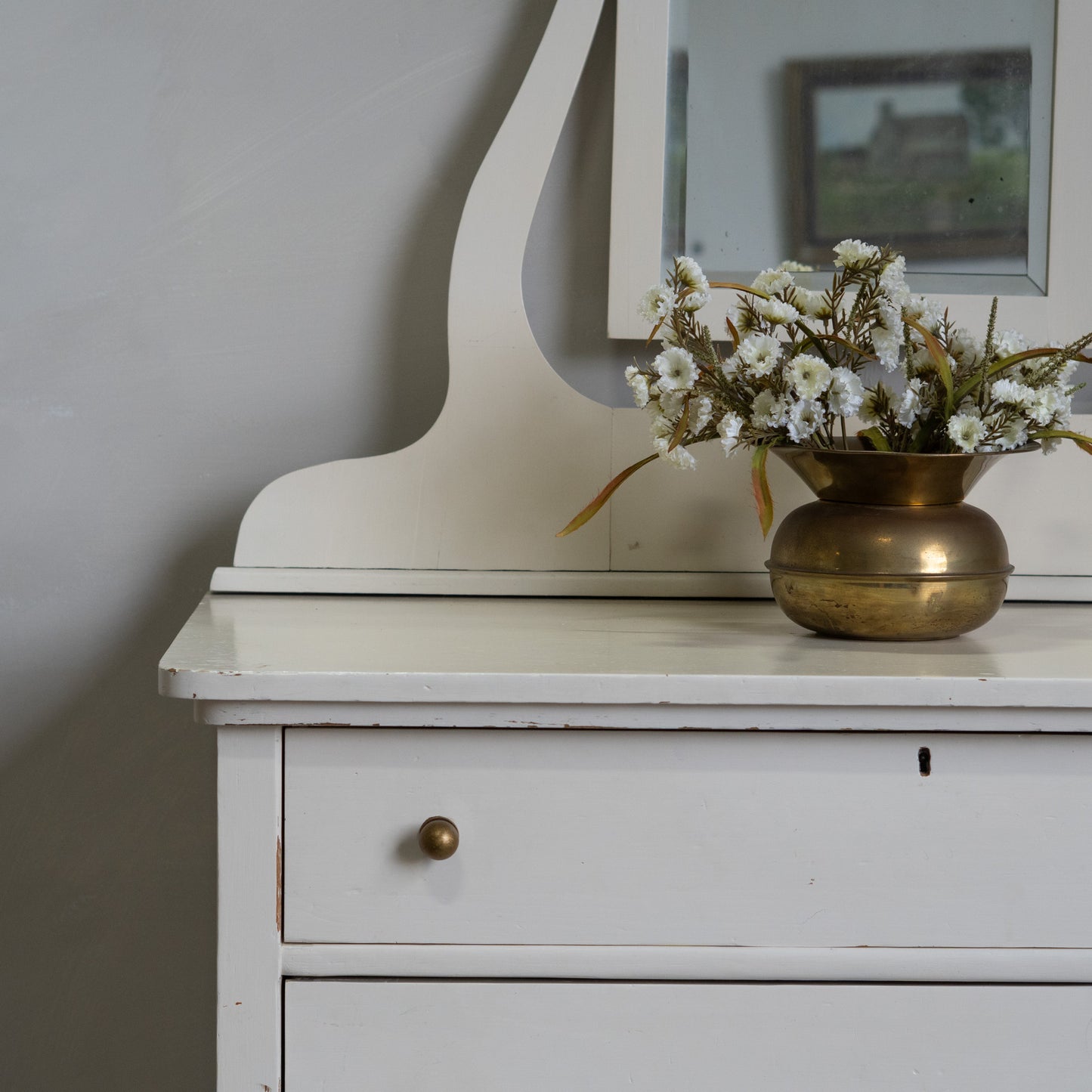 Antique Dresser with Mirror – Rustic Cottagecore