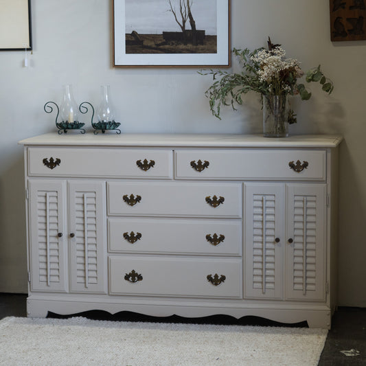 Refinished Buffet in Beige – Vintage Farmhouse Style