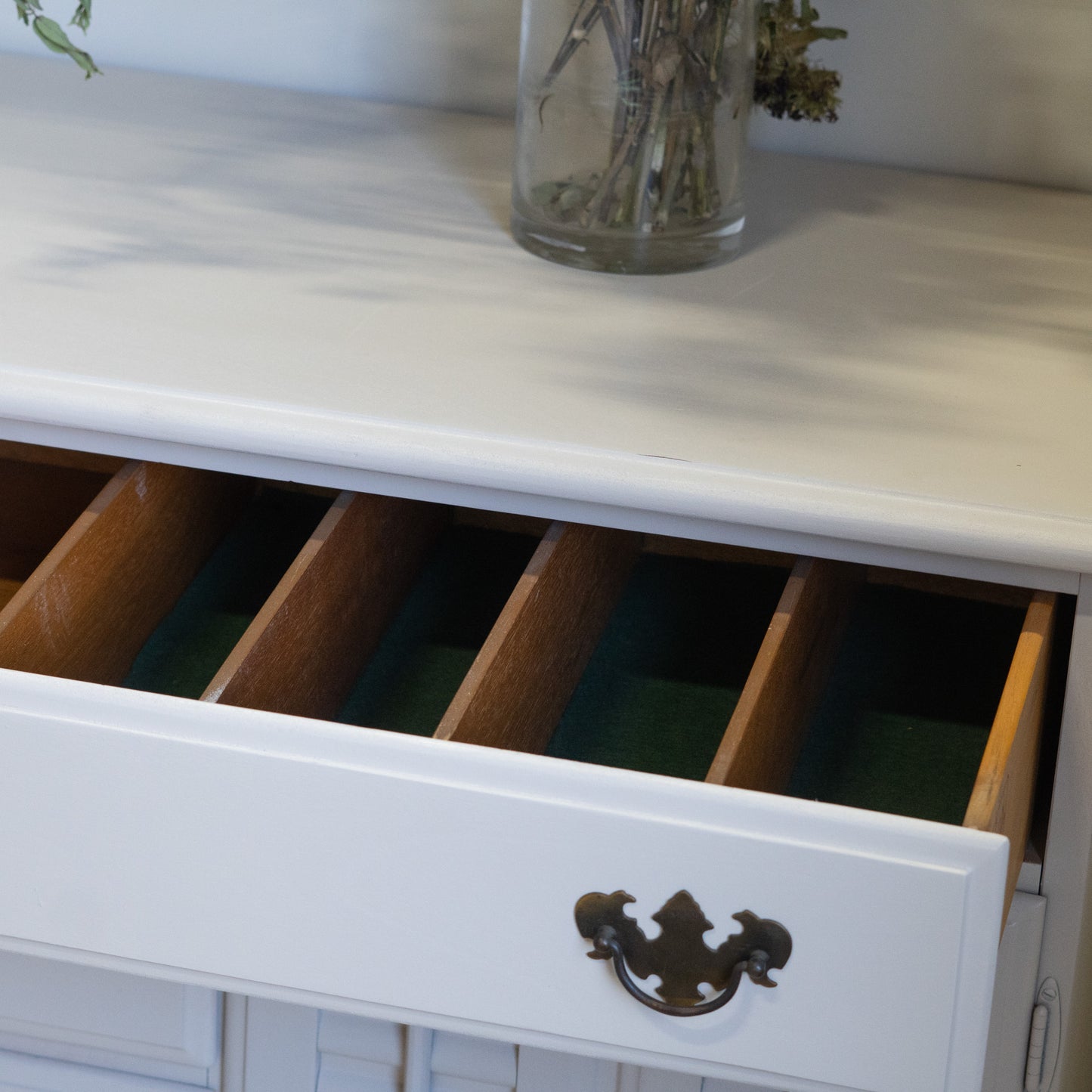 Refinished Buffet in Beige – Vintage Farmhouse Style