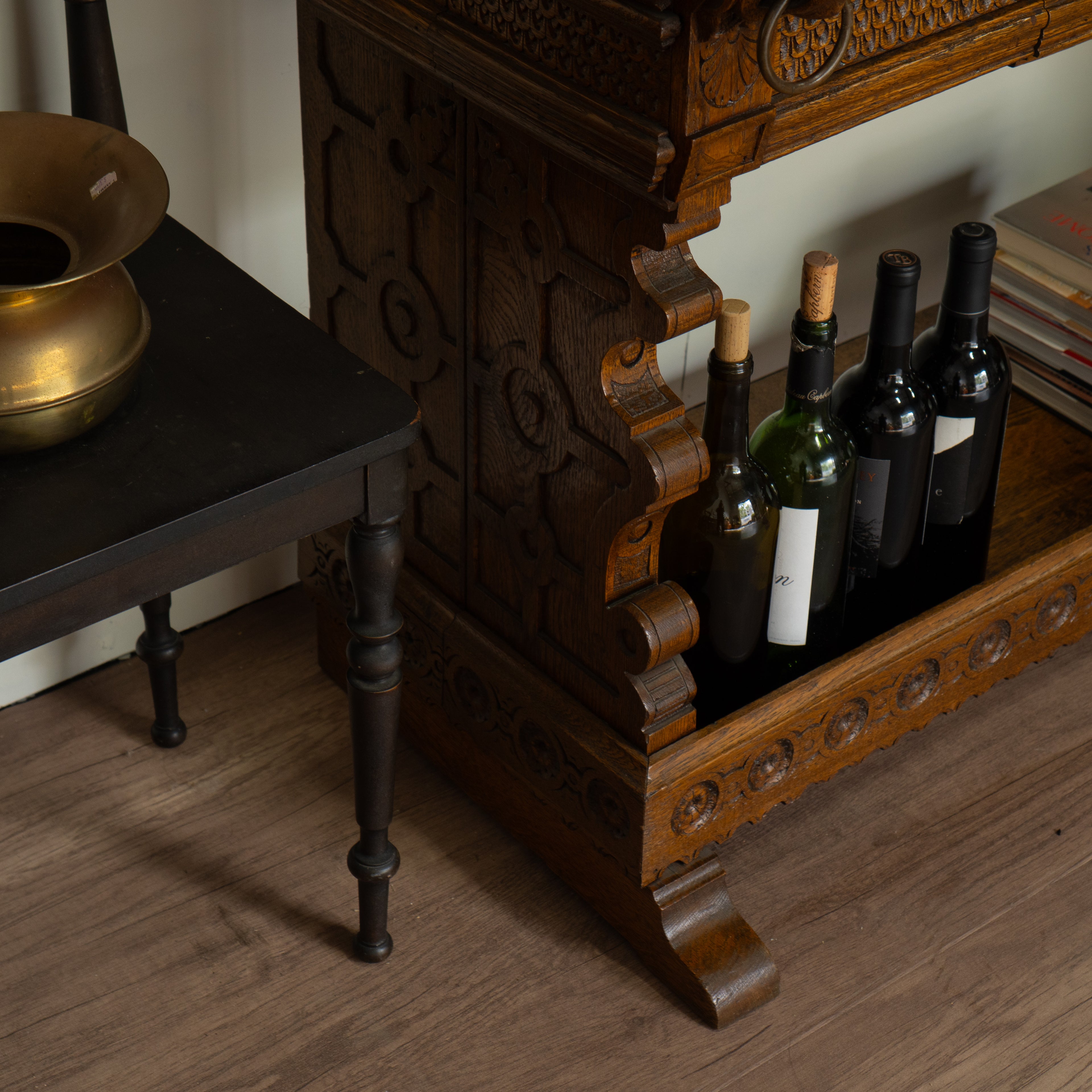 Antique Oak Console | James Phillips & Sons Bristol England | Bar Stand | Library Stand