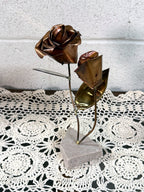 Vintage Copper and Brass Rose Sculpture
