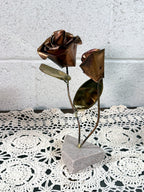 Vintage Copper and Brass Rose Sculpture