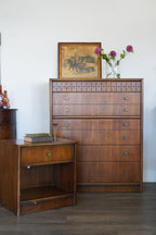 Vintage MCM Dresser with Matching Nightstand — Sold as a Set Only
