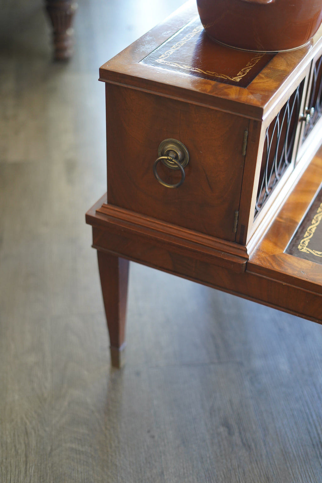 Vintage Leather-Wrapped Nightstands