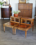 Vintage Leather-Wrapped Nightstands