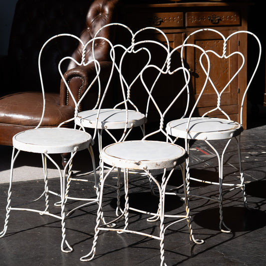 Set of 4 Vintage Victorian Icecream Patio Chairs