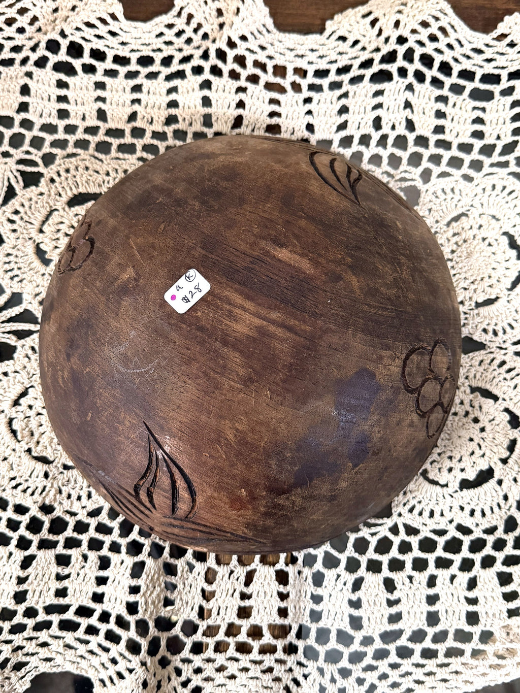 Vintage Wooden Small Fruit Bowl