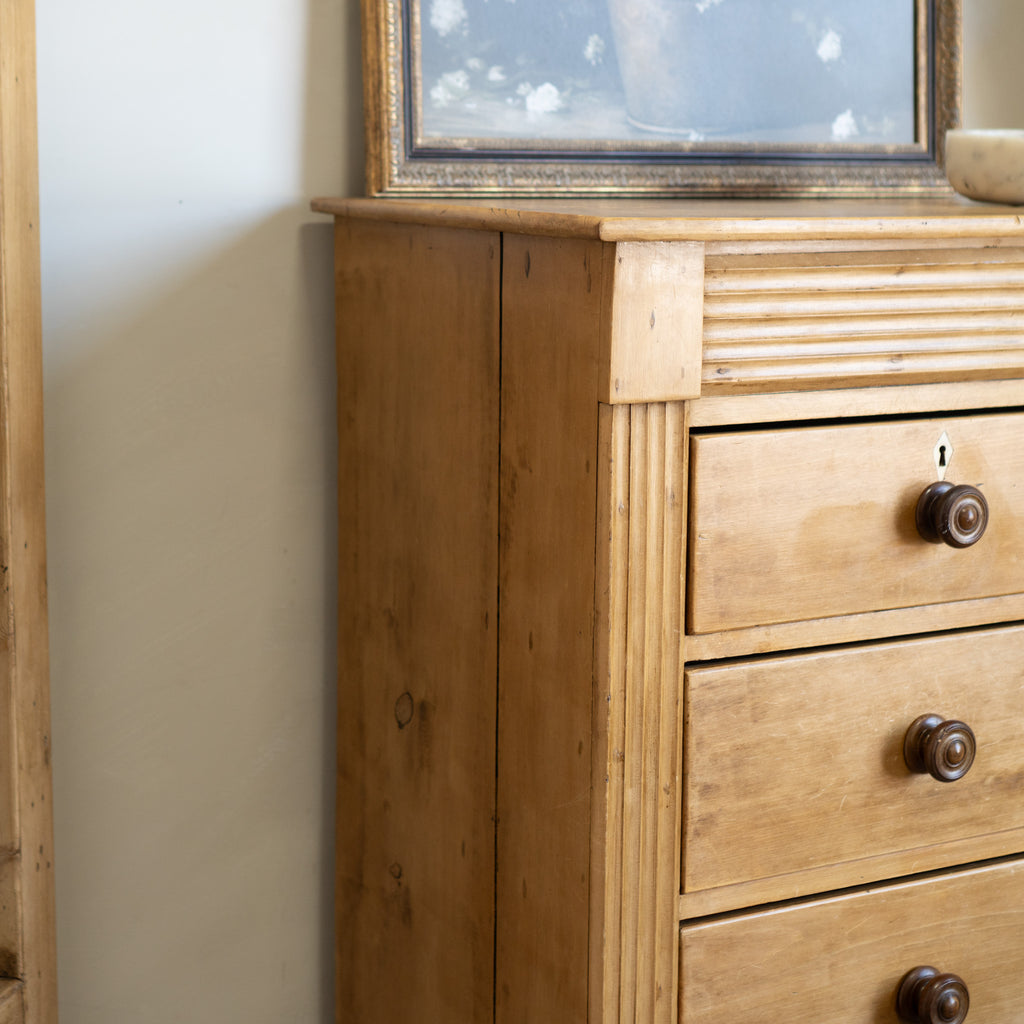 Antique c.1900 Classical Revival Chest | 5 Drawers + Secret Drawer | Continental