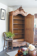 Vintage French Provincial Louis XV-Style Mirrored Armoire