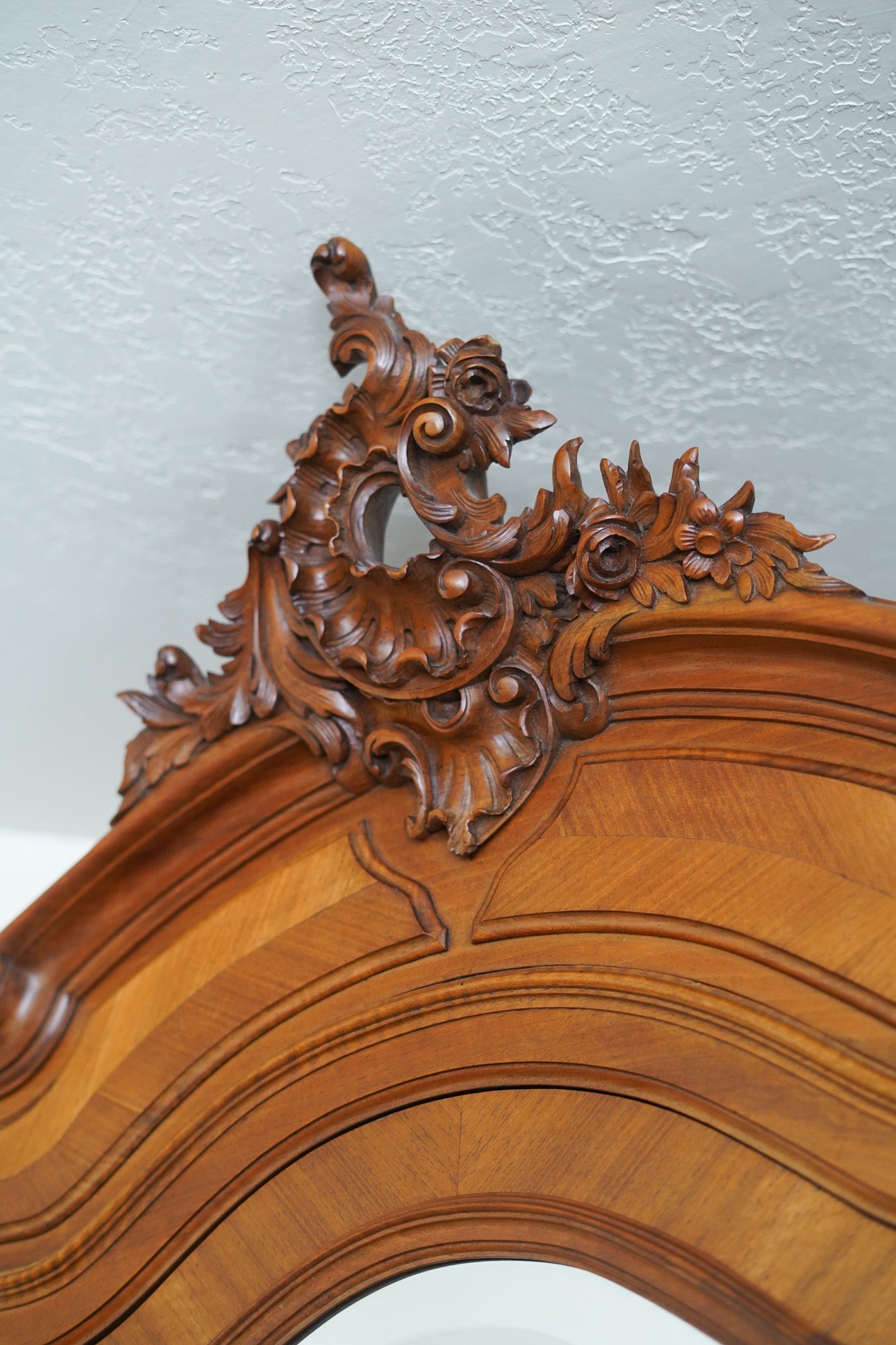 Vintage French Provincial Louis XV-Style Mirrored Armoire