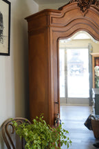 Vintage French Provincial Louis XV-Style Mirrored Armoire