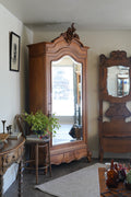 Vintage French Provincial Louis XV-Style Mirrored Armoire