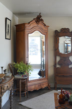 Vintage French Provincial Louis XV-Style Mirrored Armoire