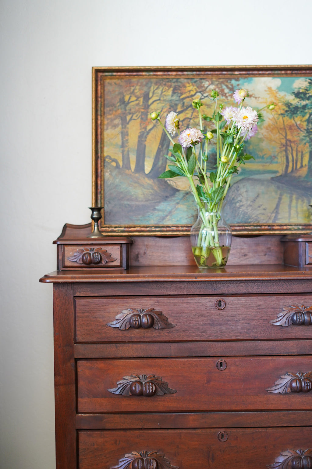 Antique Fruit Handle Dresser (Dark Finish)
