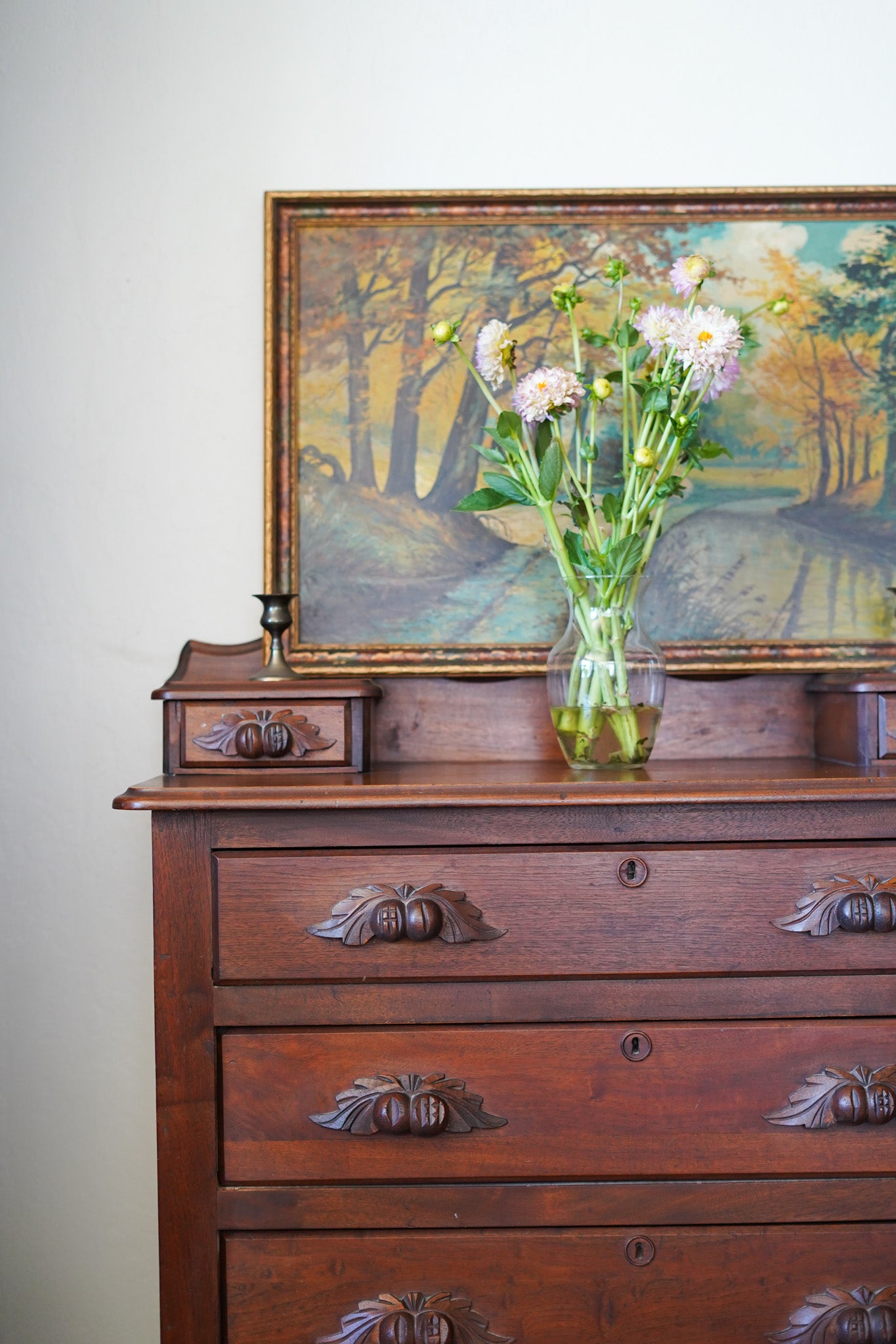 Antique Fruit Handle Dresser (Dark Finish)