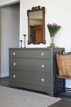 Antique Green Dresser with Flower Knobs