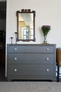 Antique Green Dresser with Flower Knobs