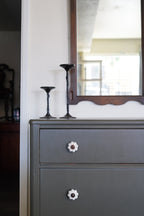 Antique Green Dresser with Flower Knobs