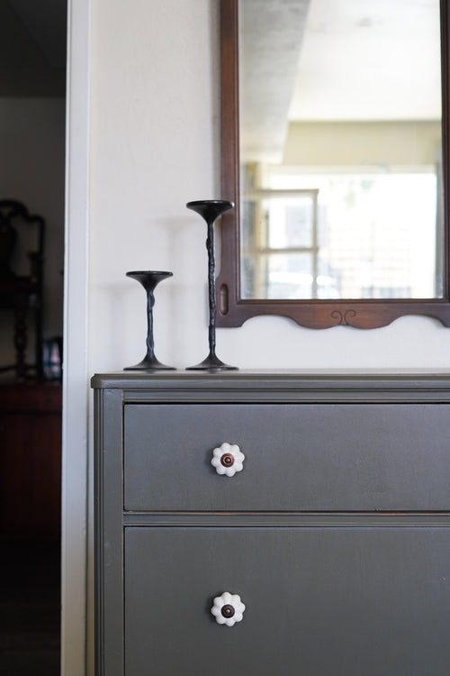 Antique Green Dresser with Flower Knobs
