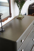 Antique Green Dresser with Flower Knobs